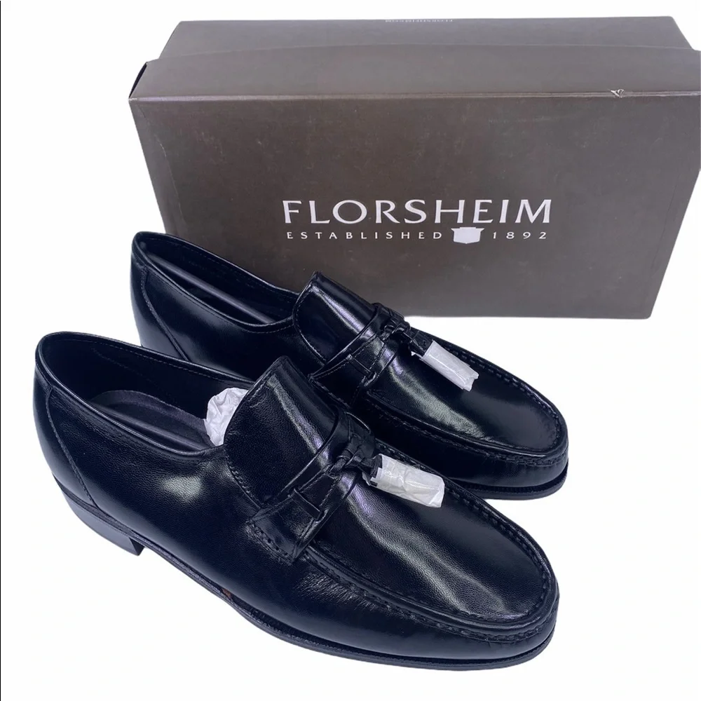 Florsheim Como Moc Toe Tassle Loafer Black Shoes